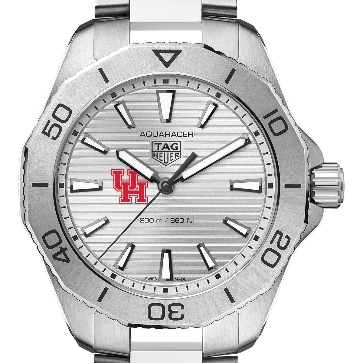 Houston Men s TAG Heuer Steel Aquaracer with Silver Dial M