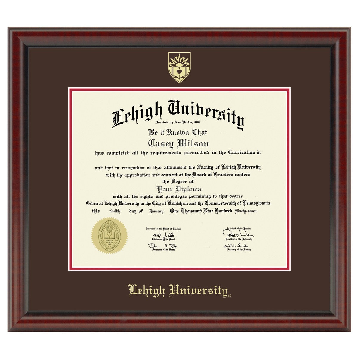 Lehigh Diploma Frame, The Fidelitas - Graduation Gift Selection | M ...