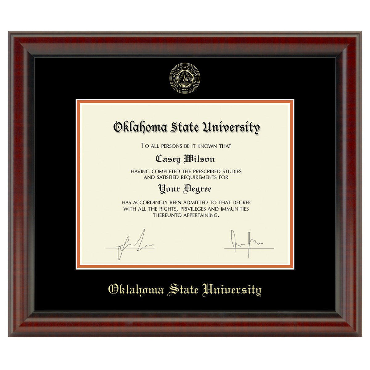 Oklahoma State Diploma Frame, The Fidelitas 