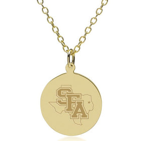 SFASU 14K Gold Pendant &amp; Chain