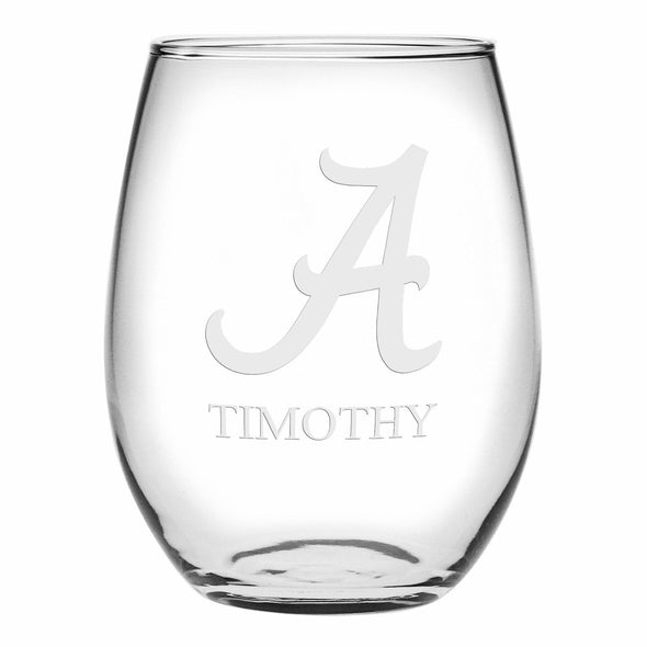 Alabama Stemless Wine Glasses Made in the USA Shot #1