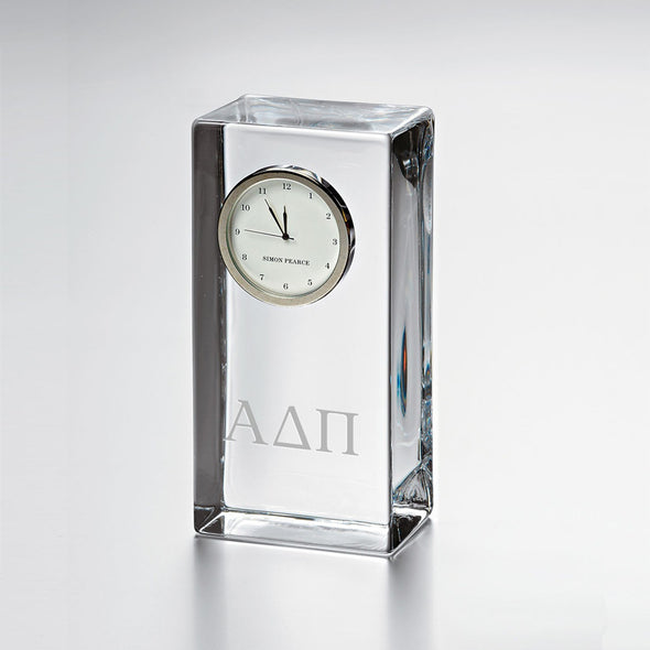 Alpha Delta Pi Tall Glass Desk Clock by Simon Pearce Shot #1