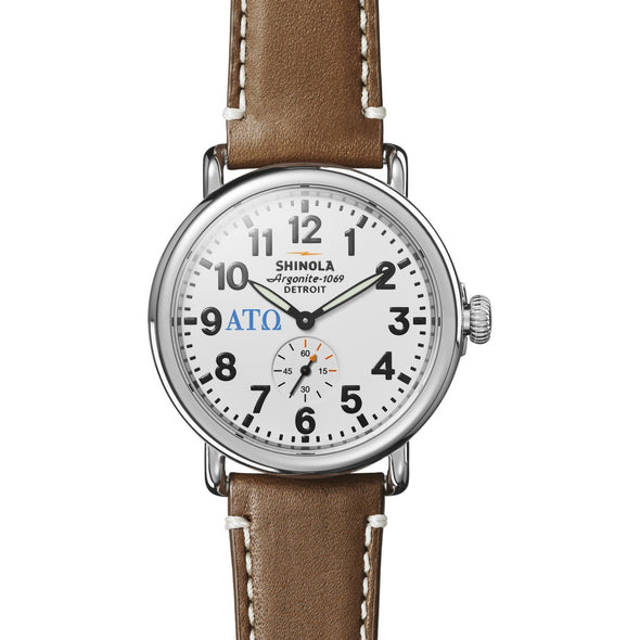 Alpha Tau Omega Shinola Watch, The Runwell 41 mm White Dial Shot #2