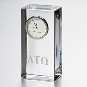 Alpha Tau Omega Tall Glass Desk Clock by Simon Pearce Shot #1