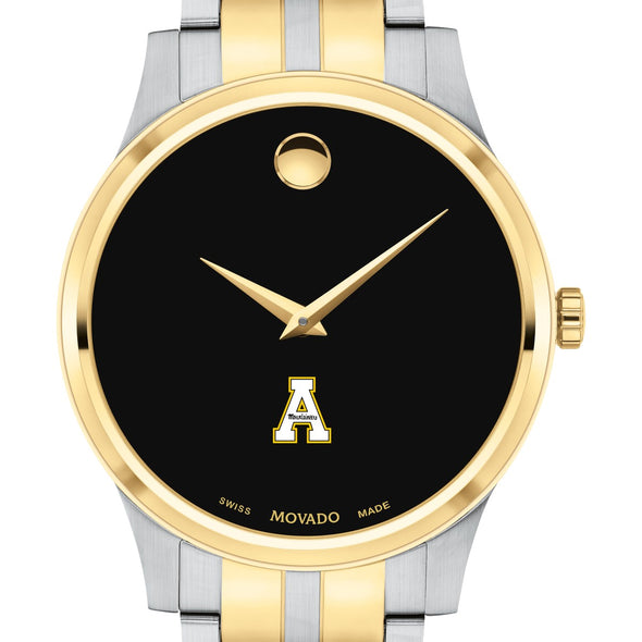 Appalachian State Men&#39;s Movado Collection Two-Tone Watch with Black Dial Shot #1