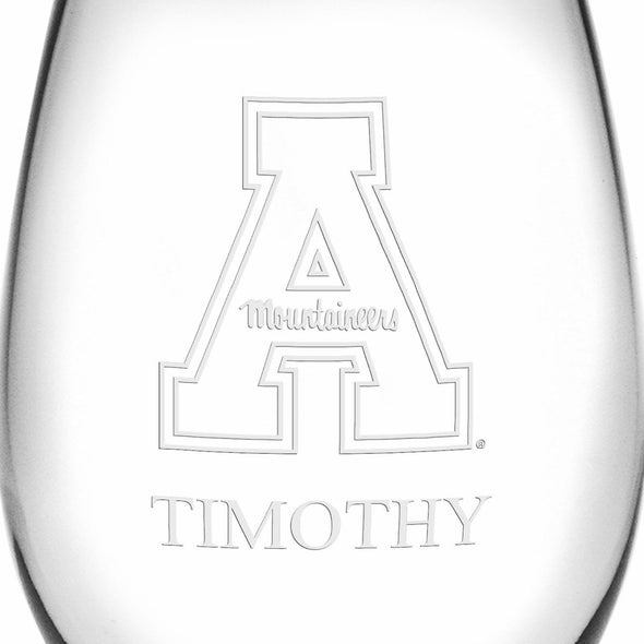 Appalachian State Stemless Wine Glasses Made in the USA Shot #3