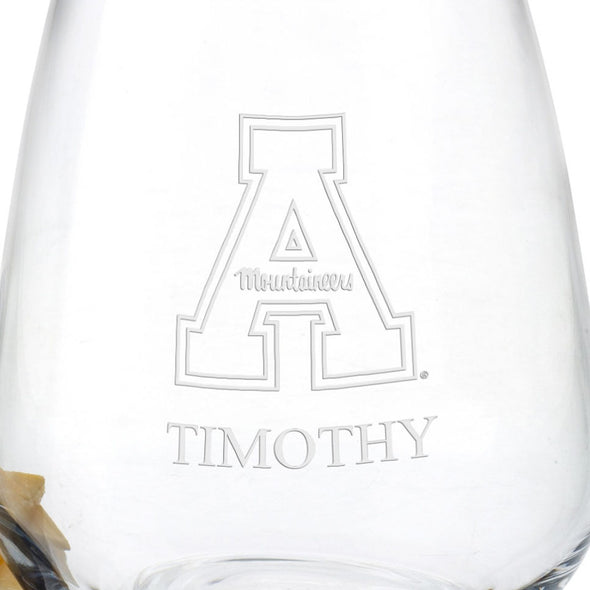 Appalachian State Stemless Wine Glasses Shot #3