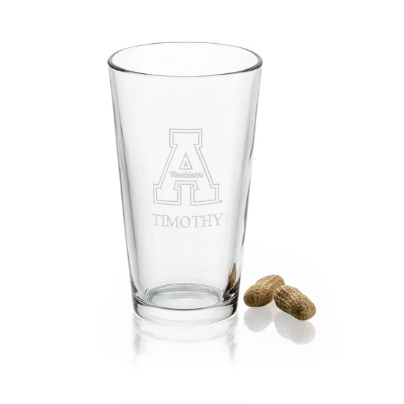 Appalachian State University 16 oz Pint Glass Shot #1