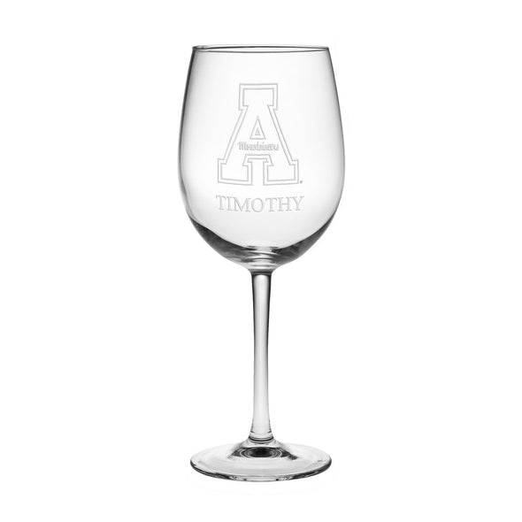 Appalachian State University Red Wine Glasses - Made in the USA Shot #1