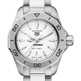 Arkansas Razorbacks Women&#39;s TAG Heuer Steel Aquaracer with Silver Dial Shot #1