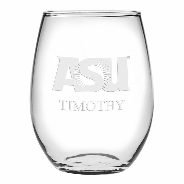 ASU Stemless Wine Glasses Made in the USA Shot #1