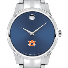 Auburn Men&#39;s Movado Collection Stainless Steel Watch with Blue Dial Shot #1