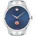 Auburn Men's Movado Collection Stainless Steel Watch with Blue Dial