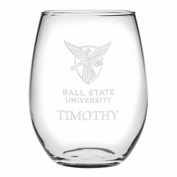 Ball State Stemless Wine Glasses Made in the USA Shot #1