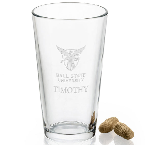 Ball State University 16 oz Pint Glass Shot #2