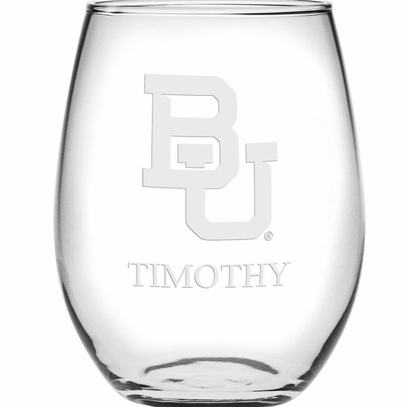 Baylor Stemless Wine Glasses Made in the USA Shot #2