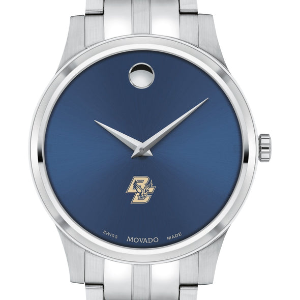 Boston College Men&#39;s Movado Collection Stainless Steel Watch with Blue Dial Shot #1