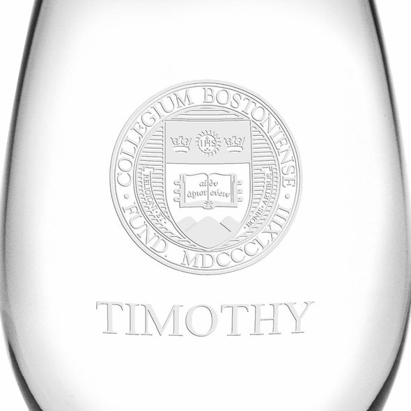 Boston College Stemless Wine Glasses Made in the USA Shot #3