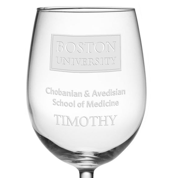 Boston University Chobanian &amp; Avedisian School of Medicine Red Wine Glasses - Made in the USA Shot #3