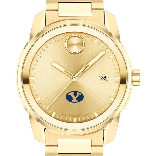 Brigham Young University Men&#39;s Movado BOLD Gold with Date Window Shot #1