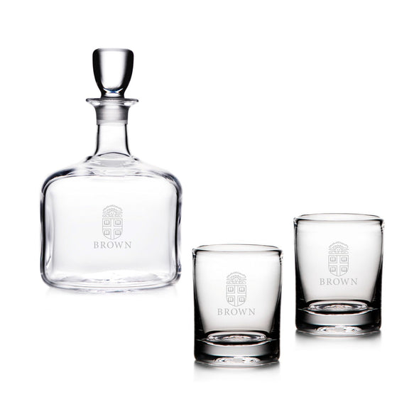 Brown Whiskey Decanter and Glasses by Simon Pearce Shot #1