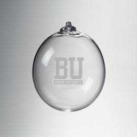 BU Glass Ornament by Simon Pearce Shot #1