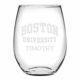 BU Stemless Wine Glasses Made in the USA Shot #1