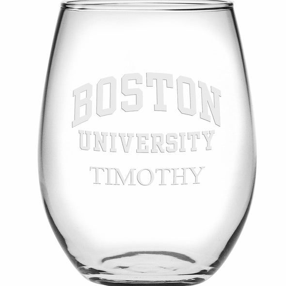 BU Stemless Wine Glasses Made in the USA Shot #2