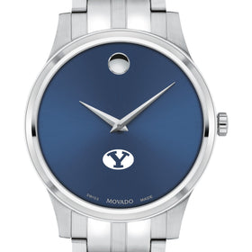 BYU Men&#39;s Movado Collection Stainless Steel Watch with Blue Dial Shot #1