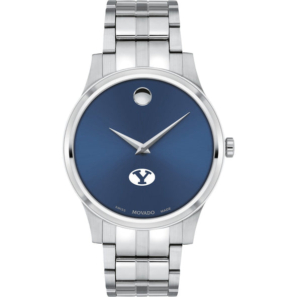 BYU Men&#39;s Movado Collection Stainless Steel Watch with Blue Dial Shot #2