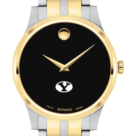 BYU Men&#39;s Movado Collection Two-Tone Watch with Black Dial Shot #1