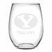 BYU Stemless Wine Glasses Made in the USA