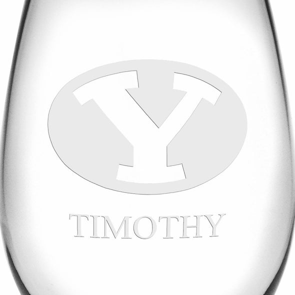 BYU Stemless Wine Glasses Made in the USA Shot #3