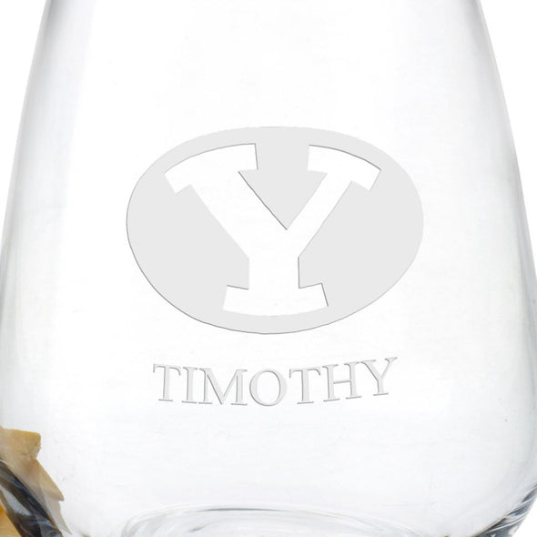 BYU Stemless Wine Glasses Shot #3