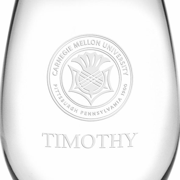 Carnegie Mellon Stemless Wine Glasses Made in the USA Shot #3