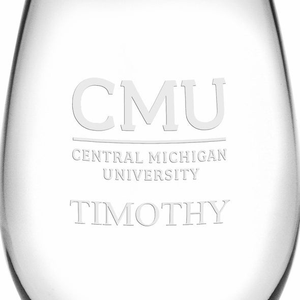 Central Michigan Stemless Wine Glasses Made in the USA Shot #3