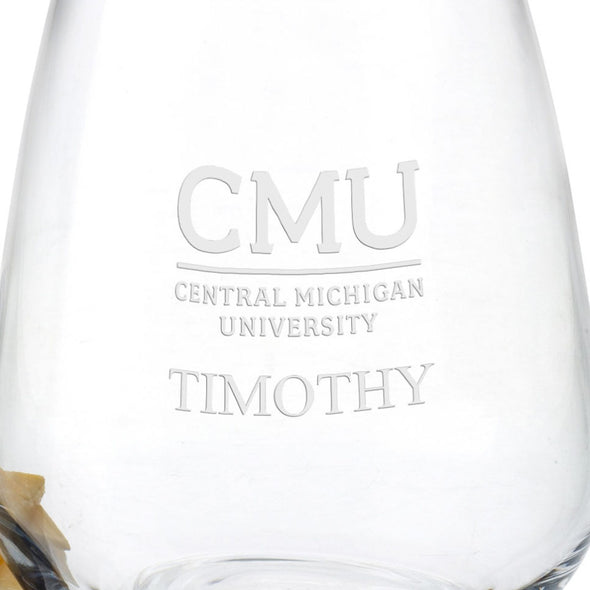 Central Michigan Stemless Wine Glasses Shot #3