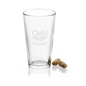 Central Michigan University 16 oz Pint Glass Shot #1