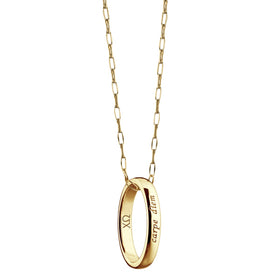 Chi Omega Monica Rich Kosann &quot;Carpe Diem&quot; Poesy Ring Necklace in Gold Shot #1