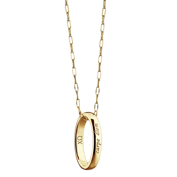 Chi Omega Monica Rich Kosann &quot;Carpe Diem&quot; Poesy Ring Necklace in Gold Shot #1