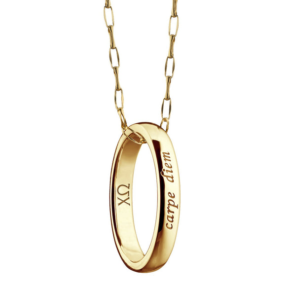 Chi Omega Monica Rich Kosann &quot;Carpe Diem&quot; Poesy Ring Necklace in Gold Shot #2