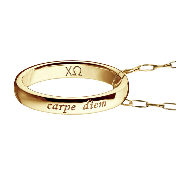 Chi Omega Monica Rich Kosann &quot;Carpe Diem&quot; Poesy Ring Necklace in Gold Shot #3