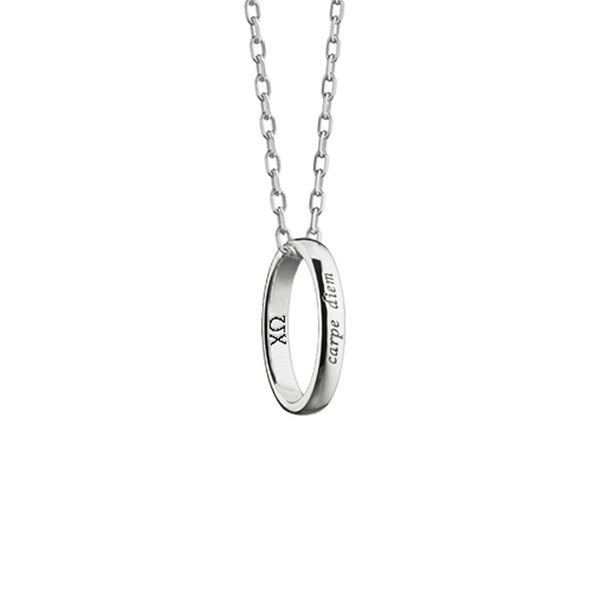 Chi Omega Monica Rich Kosann &quot;Carpe Diem&quot; Poesy Ring Necklace in Silver Shot #1