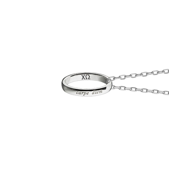 Chi Omega Monica Rich Kosann &quot;Carpe Diem&quot; Poesy Ring Necklace in Silver Shot #3