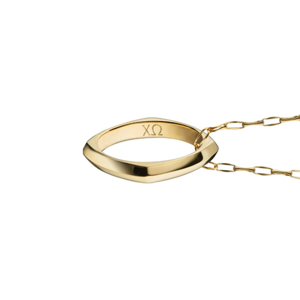 Chi Omega Monica Rich Kosann Poesy Ring Necklace in Gold Shot #3