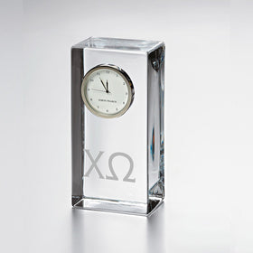 Chi Omega Tall Glass Desk Clock by Simon Pearce Shot #1