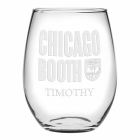 Chicago Booth Stemless Wine Glasses Made in the USA Shot #1