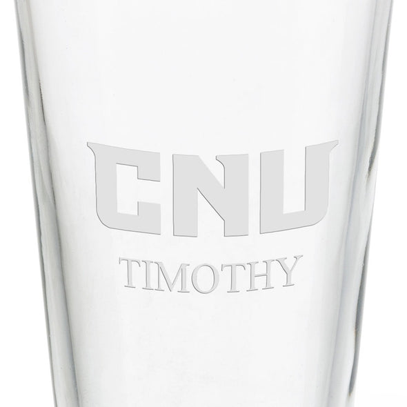 Christopher Newport University 16 oz Pint Glass Shot #3