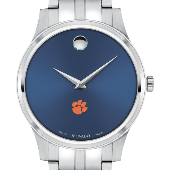 Clemson Men&#39;s Movado Collection Stainless Steel Watch with Blue Dial Shot #1