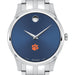 Clemson Men's Movado Collection Stainless Steel Watch with Blue Dial